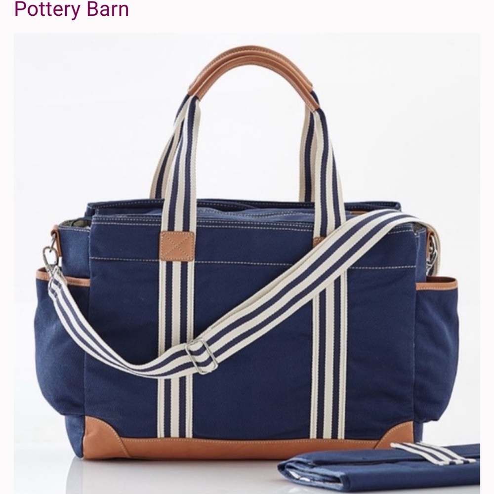 Pottery Barn Kids Navy and Tan Bag